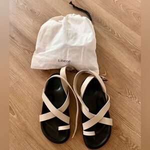 Liberté Leather Brontë Sandal in Ivory size 39